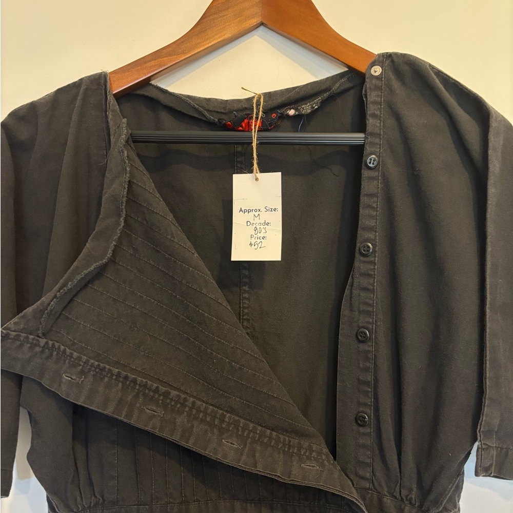 Vintage 80s Black Button-Up Jumper